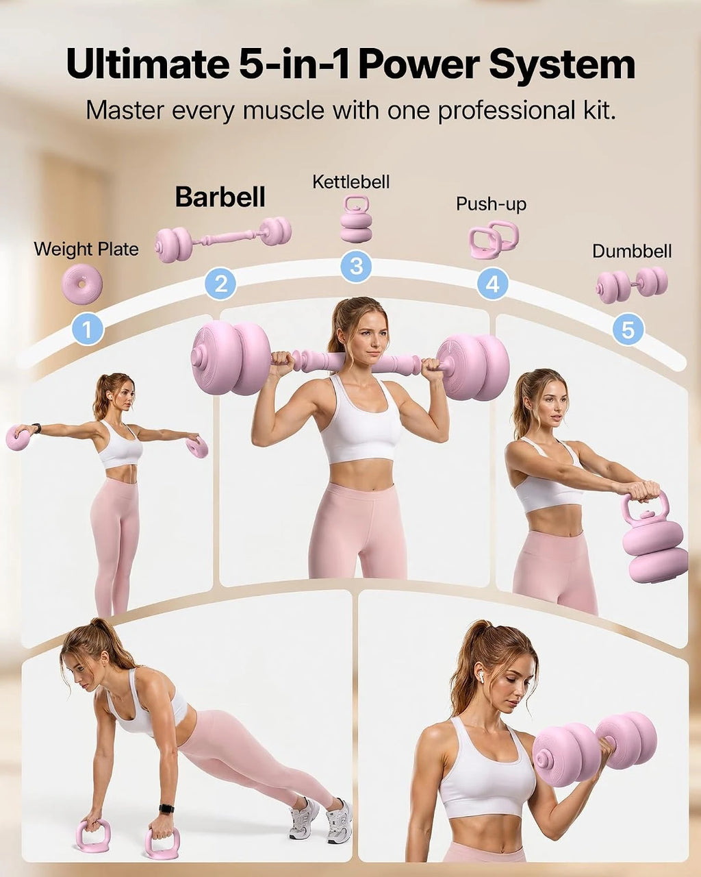 MERACH 5-in-1 Adjustable Dumbbell